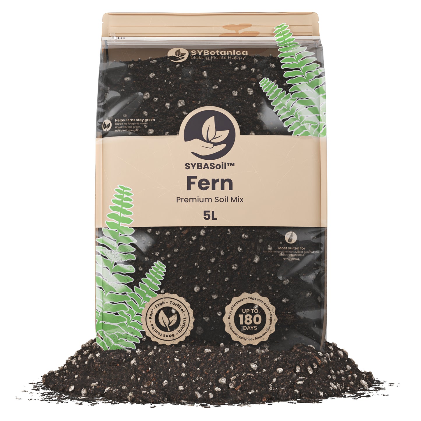 Fin pose med jord specielt til bregner