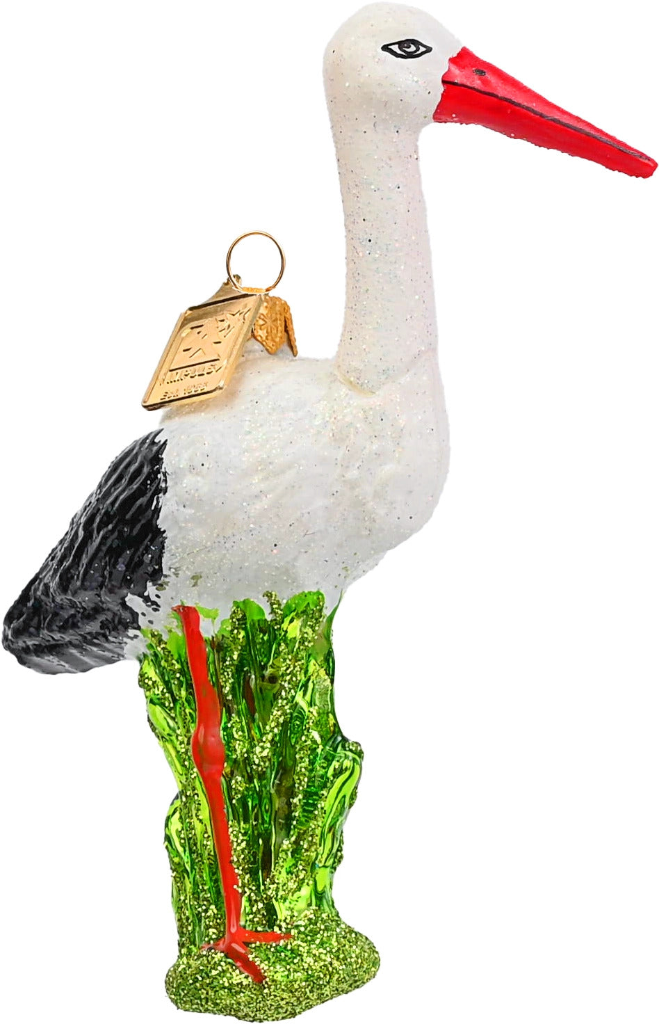 Stork julekugle på hvid baggrund